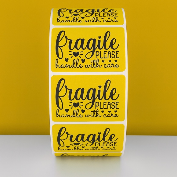 Fragile Handle With Care Stickers Shipping Labels for Packages, Mailing,Packing - Picture 1 of 11